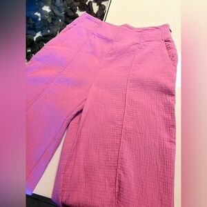 Maeve-Anthropologie Pink Textured Fabric Pants